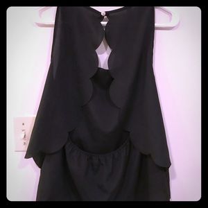 Black open back boutique tank